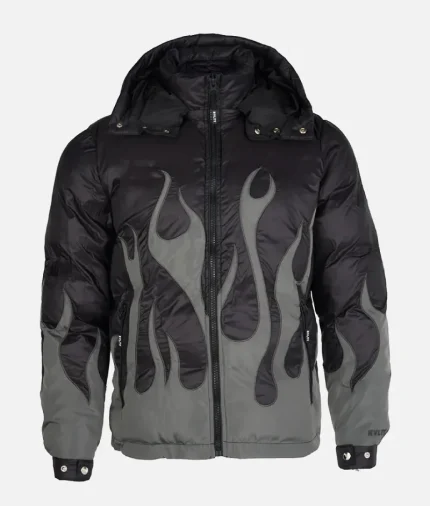 Nvlty Flame Puffer Jacket Black (2)