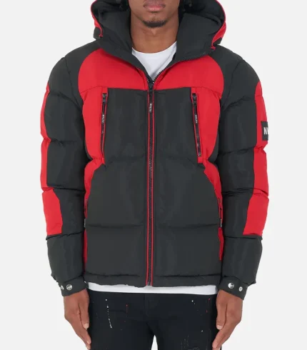 Nvlty Shadow Puffer Jacket Black Red (1)