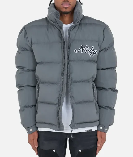 Nvlty Signature Puffer Jacket Charcoal Grey (1)