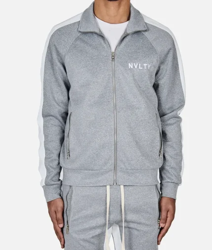 Nvlty Panelled Tracksuit Grey White (2)