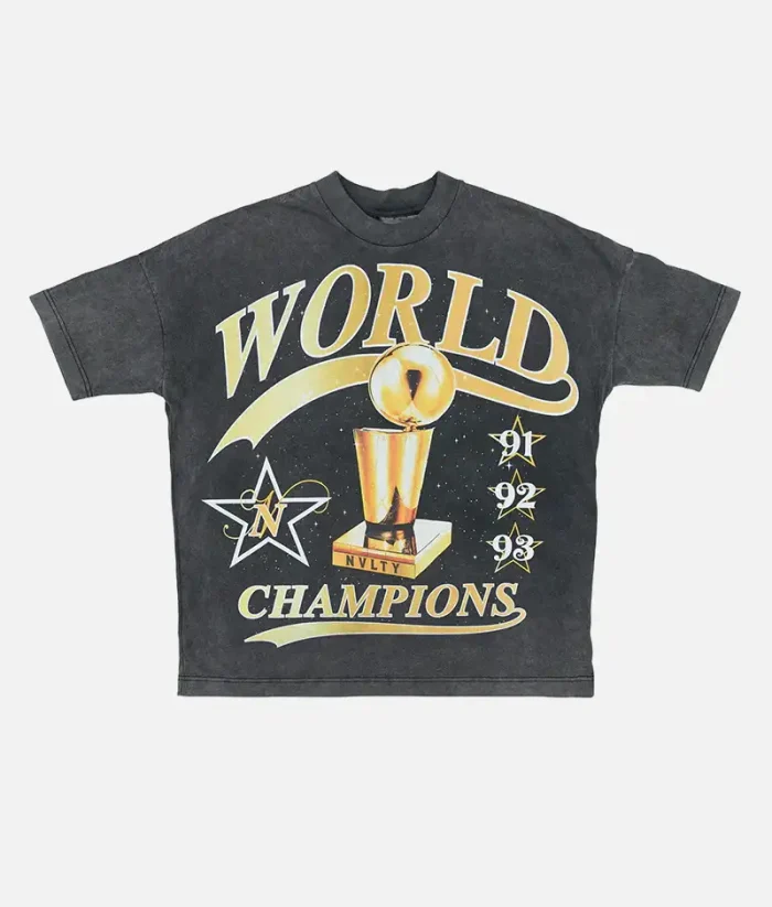Nvlty World Champions T Shirt Washed Black (2)