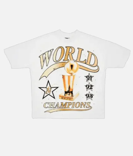 Nvlty World Champions T Shirt Washed White (2)